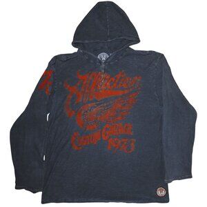 Affliction American Custom Garage 1973 Acme Button Gray Hoodie Men's 3XL